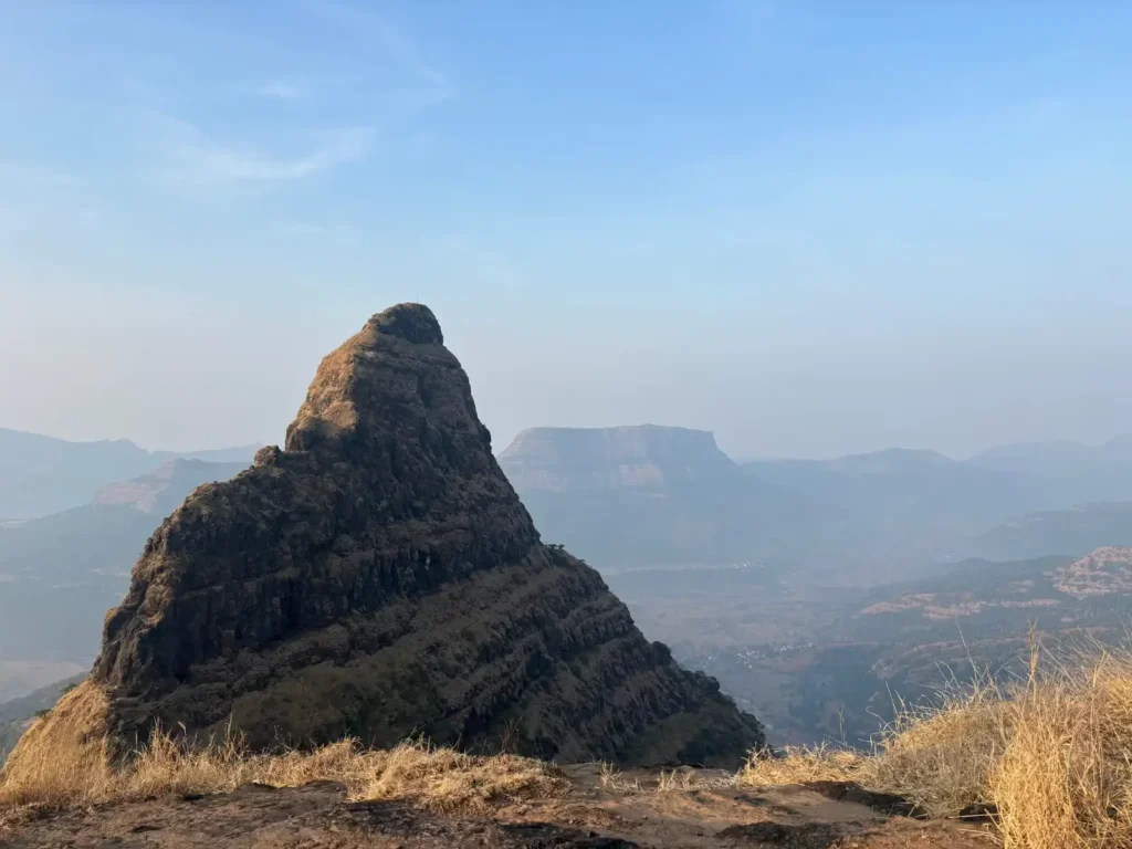 Lingana Fort View from Railing Pathar Trek Maharashtra