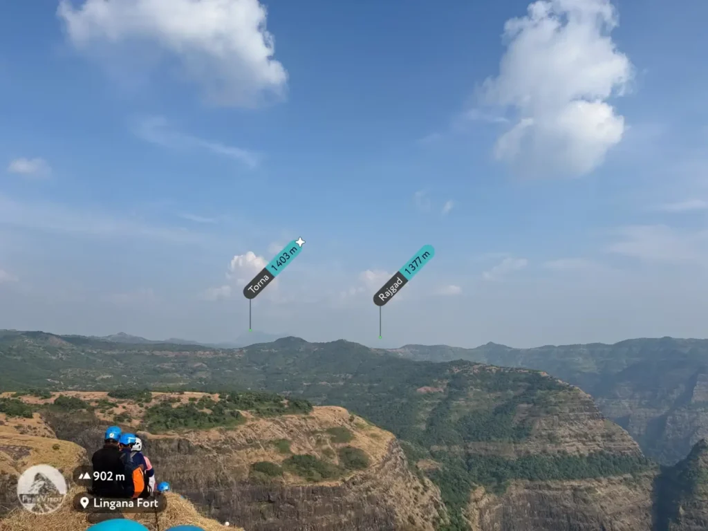 Torna Fort and Rajgad Fort view from Lingana Fort